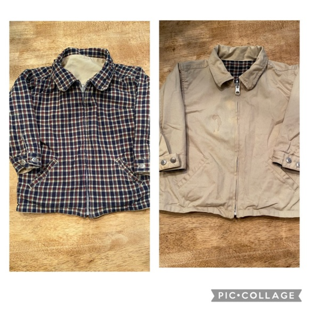 Vintage Baby Gap 2XL/3XL (24-36 Mo)‎ 100% Cotton Khaki/Plaid Reversible Jacket